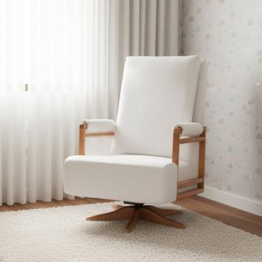 Imagem de Poltrona de Amamentação Giratória e Balanço Mila Off White