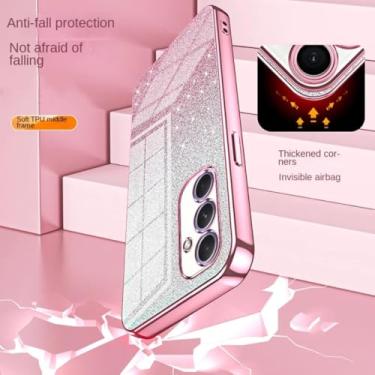 Imagem de Capa protetora com revestimento brilhante para Samsung Galaxy S25 Ultra S25 Plus A56 A36 A26 A16 A06 A55 A35 A25 15 05s 4g 5g (para Samsung S25 Plus/Azul)