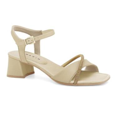 Imagem de Sandália Ramarim Feminina Salto Bloco Strass Conforto Original -, Cana