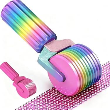 Imagem de Rolo de arte de diamante com alça estendida 2026, ferramentas de pintura de diamante destacáveis, rolo de pressão para bordado de strass, prensagem suave, artesanato e pintura de diamante (cores candy