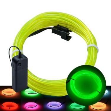 Imagem de Fio Cordão Neon 3 Metros Com Controle A Pilha Festa Balada Resistente 