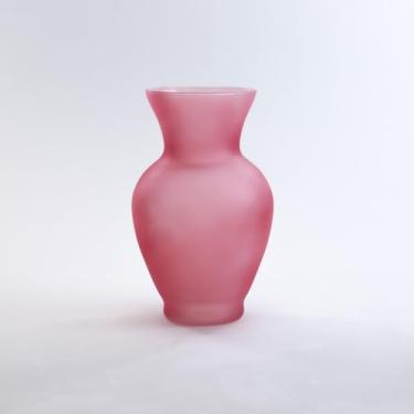 Imagem de Vaso de vidro de urna clássica lixada rosa de 28 cm para vaso de flores, buquês, centro de mesa ou grande arranjo floral, decoração de casa, casamento, evento, mesa, 1 peça