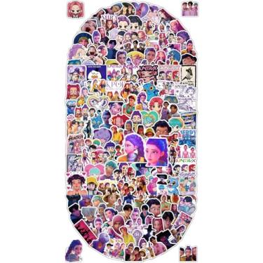 Imagem de Adesivos de caçadores de filmes de demônios, 207 peças de adesivos estilo anime ídolo coreano para garrafas de água, decalque de vinil à prova d'água para adolescentes e adultos, laptop, skate, capa