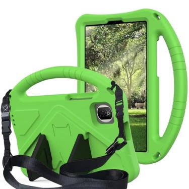 Imagem de QYiiD Capa infantil para Honor Pad X7 22.1 cm 2025, capa protetora infantil EVA à prova de choque com alça de suporte, alça de ombro, suporte de alça para tablet Honor Pad X7 8,7 polegadas, verde