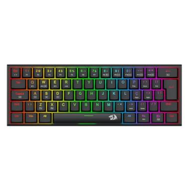 Imagem de Teclado Mecânico Gamer Redragon Anivia Pro RGB Preto 60% Switch Redragon Marrom Low Profile K614RGB-PRO (PT-BROWN)