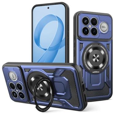 Imagem de Kukoufey Capa compatível com Xiaomi Poco F8 Ultra 5G 25102PCBEG, compatível com REDMI K90 Pro Max, suporte magnético giratório de 360 graus, capa de telefone antiqueda azul