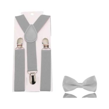 Imagem de Conjunto De Suspensórios Ajustáveis Com Gravata Borboleta Para Criança
