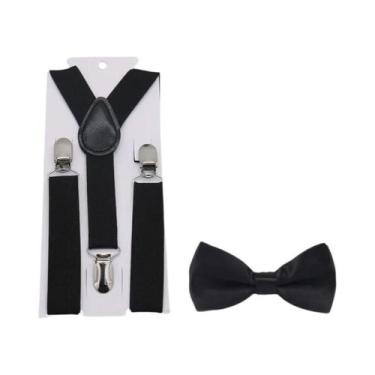 Imagem de Conjunto De Suspensórios Ajustáveis Com Gravata Borboleta Para Criança