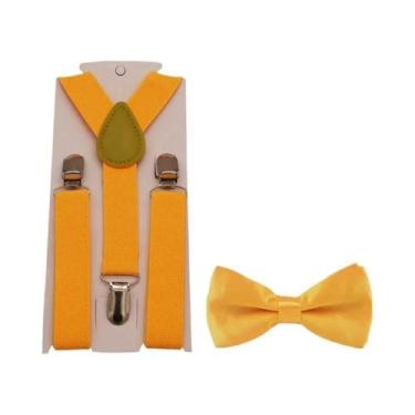 Imagem de Conjunto De Suspensórios Ajustáveis Com Gravata Borboleta Para Criança