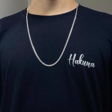 Imagem de Corrente Masculina Grumet Escamada 3mm 60cm 70cm 80cm Prata 925 Legíti