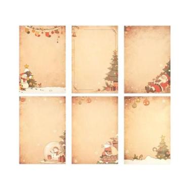 Imagem de Papel Carta Kraft A5 Retrô De Natal 12un. Papel De Carta Para Presente