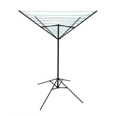 Imagem de Varal De Chão Aço Carbono Retrátil Giratório Reforçado 11 Cordas Durável Preto Varal Sul