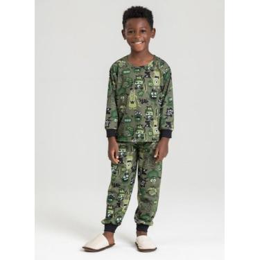 Imagem de Pijama Longo Verde Infantil Menino Monstrinhos - Molekada, 6