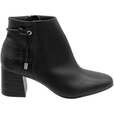 Imagem de Bota Cano Curto Casual Beira Rio Cordinha Croco Zíper Feminina