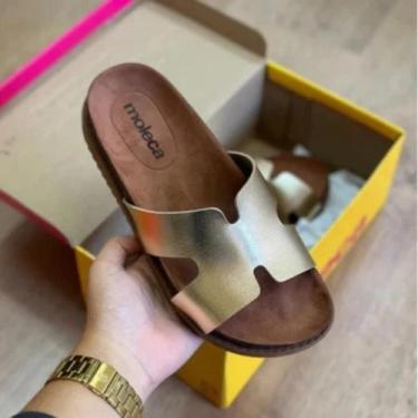 Imagem de Sandália Tira em H Original Moleca Tamanco Plataforma Cor:BrancoTamanh