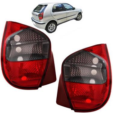 Imagem de PAR Lanterna Traseira Palio Fire 2001 2002 2003 2004 2005 2006 Fumê - 