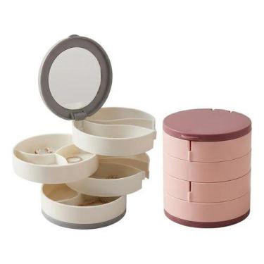 Imagem de Porta Joias Giratório com espelho - - TREVOX, Branco