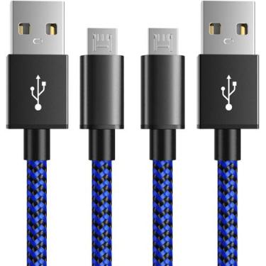 Imagem de Cabo de carregador 6AMLifeStyle PS4 Micro USB 3m de nylon trançado azu
