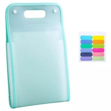 Imagem de Pasta Sanfonada OEM A4 Line Dello com 12 Divisórias e Etiquetas para Organização Tamanho A4 1 Unidade Verde