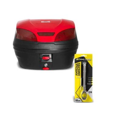 Imagem de Baú Moto 30 Litros Pro Tork + Antena Corta Pipa 7/8, VERMELHO, Único