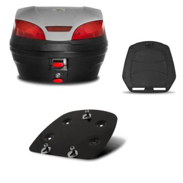 Imagem de Baú Moto 30 Litros Pro Tork + Suporte Base Xtz 150 Crosser, PRATA, XTZ