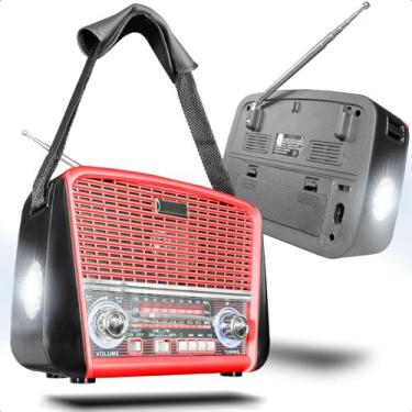 Imagem de Rádio Retrô Recarregável com Bluetooth USB SD AM e FM e Alto Falante 3