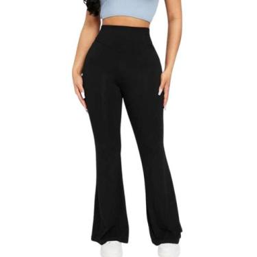 Imagem de Calça Flare Feminina Cintura Alta Boca de Sino Bailarina - LSA MODA, P