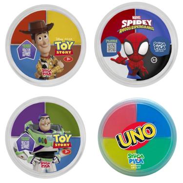 Imagem de Massinha Infantil Air Clay Kit Stica e Pula 4 Unidades 20g Modelar e Pular Doce Brinquedo