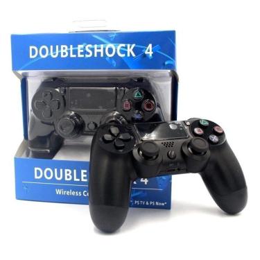 Imagem de Controle sem Fio para Videogame Aquilae Doubleshock Compatível com Playstation 4 Ps4 com Vibração Preto