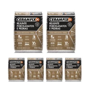 Imagem de Kit 6 Rejunte Porcelanatos E Pedras Marrom Café Ceramfix