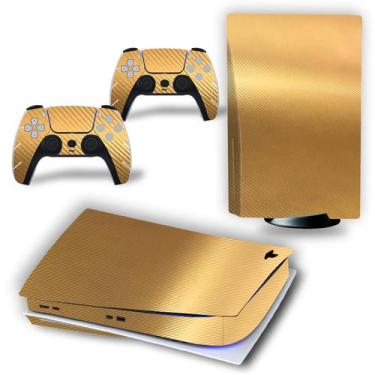 Imagem de Skin para Console SYGTOYUE PS5 Disc Dourado  2 Controles