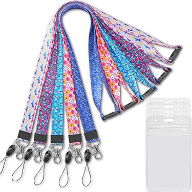 Imagem de YOUOWO Pacote com 5 cordões fofos para mulheres e crianças - crachá de identificação e porta-cartões, largura de 2 cm