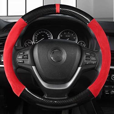 Imagem de ZKSMZS Capa de volante de carro de couro em forma de D, para POLO GOLF 7 Scirocco Suzuki Swift Nissan Rogue