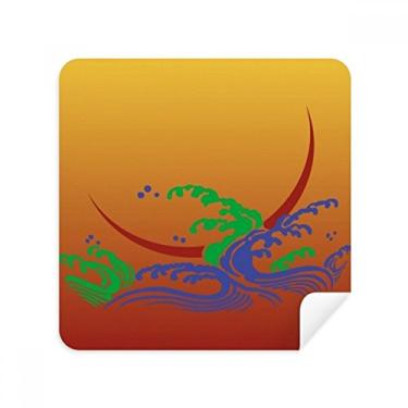 Imagem de Pintura Cultura Japonesa Flor Dourada Pano Limpador de Tela Tecido Camurça Pacote com 2