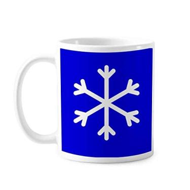 Imagem de Caneca quadrada azul neve com marca de advertência cerâmica xícara de café porcelana louça