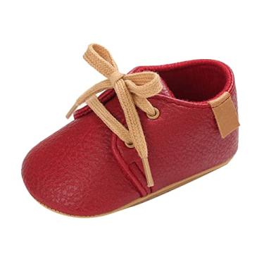 Imagem de Primavera e outono infantil bebê infantil meninos e meninas antiderrapante leve cadarço confortável sapatos de bebê menino, F, 0-6 meses