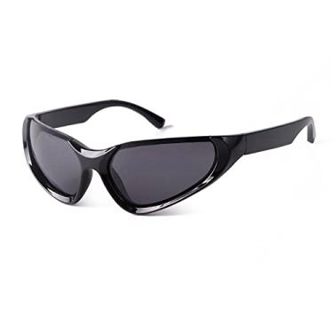 Imagem de Óculos de Sol Punk Mirror Sport Masculino Retângulo Armação à Prova de Vento Ao Ar Livre Ciclismo Filme Óculos de Sol Masculino UV400, C1, Tamanho Único