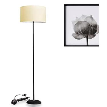 Imagem de Luminária de Piso Tube com Cúpula Skyshow® Chão Coluna vintage retro (preto-bege)