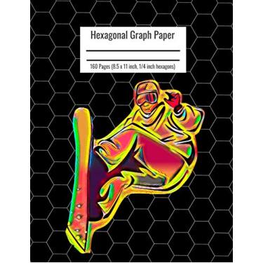 Imagem de Hexagonal Graph Paper: Organic Chemistry & Biochemistry Notebook, Vibrant Snowboarder Cover, 160 Pages (8.5 x 11 inch, 1/4 inch hexagons)