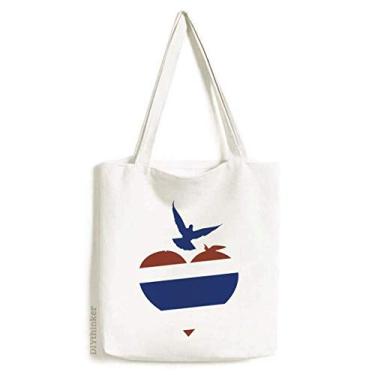 Imagem de Thailand I Love Thailand Heart Seagull Tote Canvas Bag Shopping Satchel Casual Bolsa