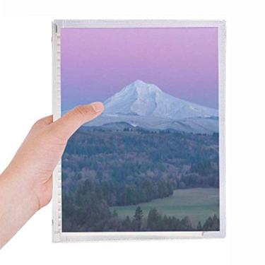 Imagem de Caderno branco Mountain roxo céu azul folha solta diário recarregável artigos de papelaria