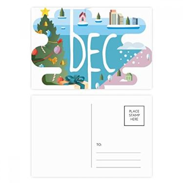 Imagem de Dezembro, mês de estação, ilustração, conjunto de cartões postais de aniversário, cartão de agradecimento