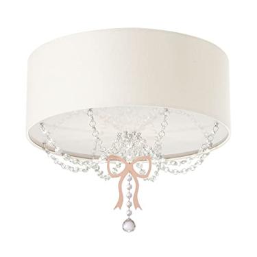 Imagem de Luminária Plafon Infantil Laço Cúpula Branco 50X15 3E27