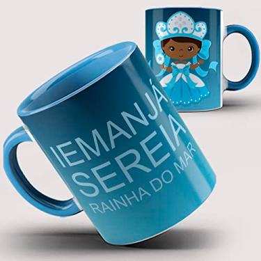 Imagem de Caneca xicara fé Iemanjá Sereia do mar 21i (Azul)