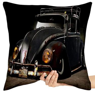 Imagem de Capa de Almofada premium Decoração 45x45 Grande fusca antigo carro classico