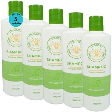 Imagem de Shampoo Natural Propovets Própolis Verde Cães Gatos Equinos 500ml Kit Com 5 Unidades