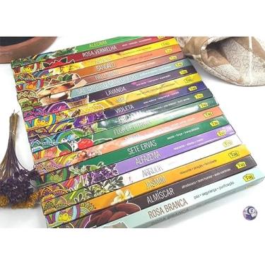Imagem de Kit Incenso Indiano Taj Vários Aromas - 15 Caixas com 8 varetas cada + Incensário