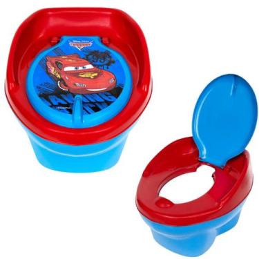 Imagem de Troninho Infantil Carros Azul E Vermelho Assento Redutor Pinico Para B