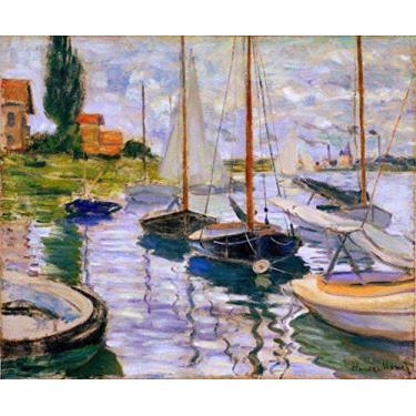 Imagem de Veleiros no Sena (1874) de Claude Monet - 50x60 - Tela Canvas Para Quadro