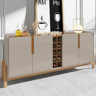 Imagem de Buffet 190cm 4 Portas Com Adega Lizz Casa D Off White/Cedro